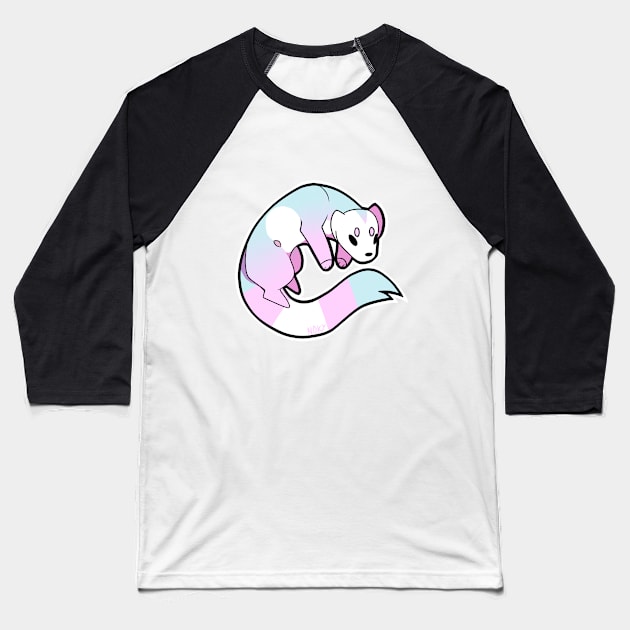 Ferret Trans Pride Baseball T-Shirt by NokuArts